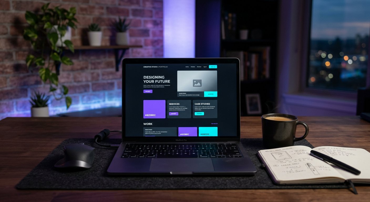 Hjemmeside-design på en laptop